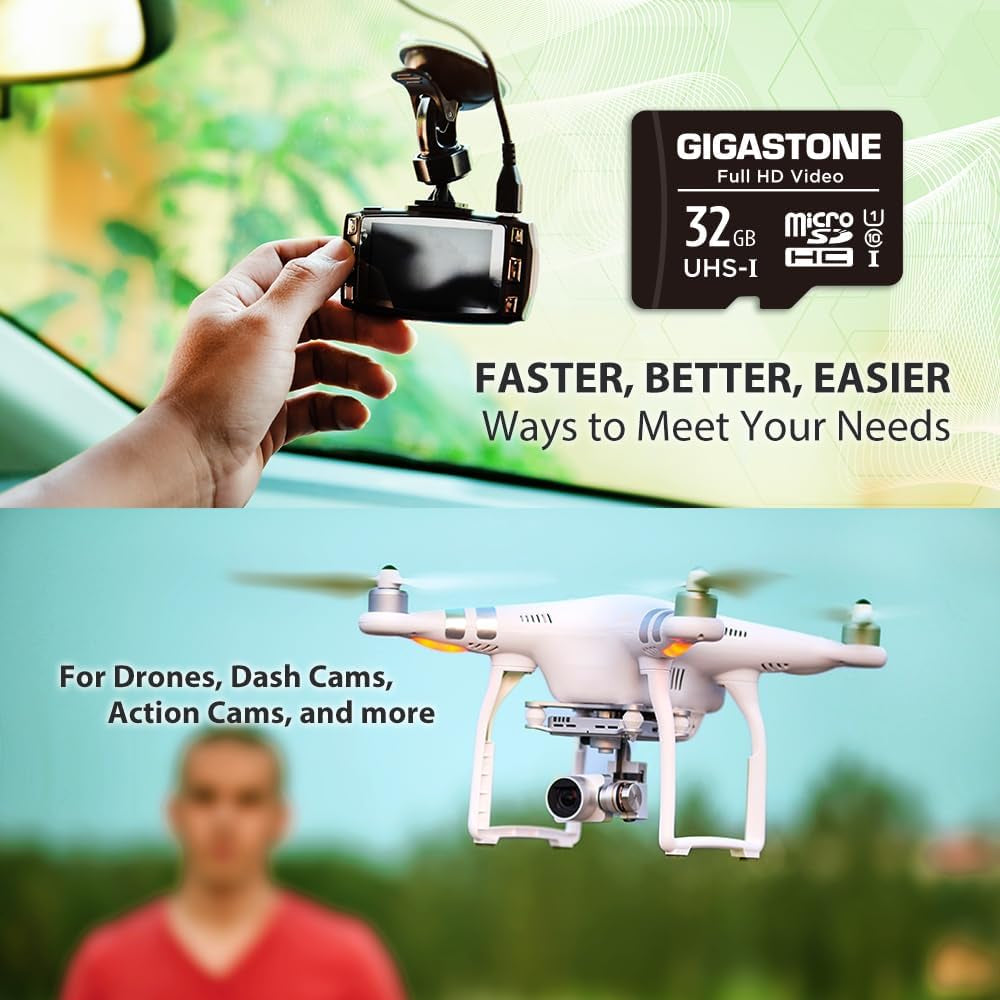 32GB Micro SD Card 5-Pack, Full HD Video, Surveillance Security Cam Action Camera Drone, 90Mb/S Micro SDHC UHS-I U1 C10 Class 10