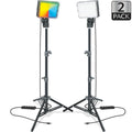 2-Pack LED Panel Ring Light Kit with Tripods for Content Creation