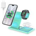 Wireless Charging Station, 3 in 1 Wireless Charger for Iphone 17/16/15/14/13/12/11/Pro/Pro Max/Xs, 18W Charging Dock for Iwatch Series 11 10 9 8 7 6 5 4 3 2, Airpods 4/3/2/Pro(Purple)