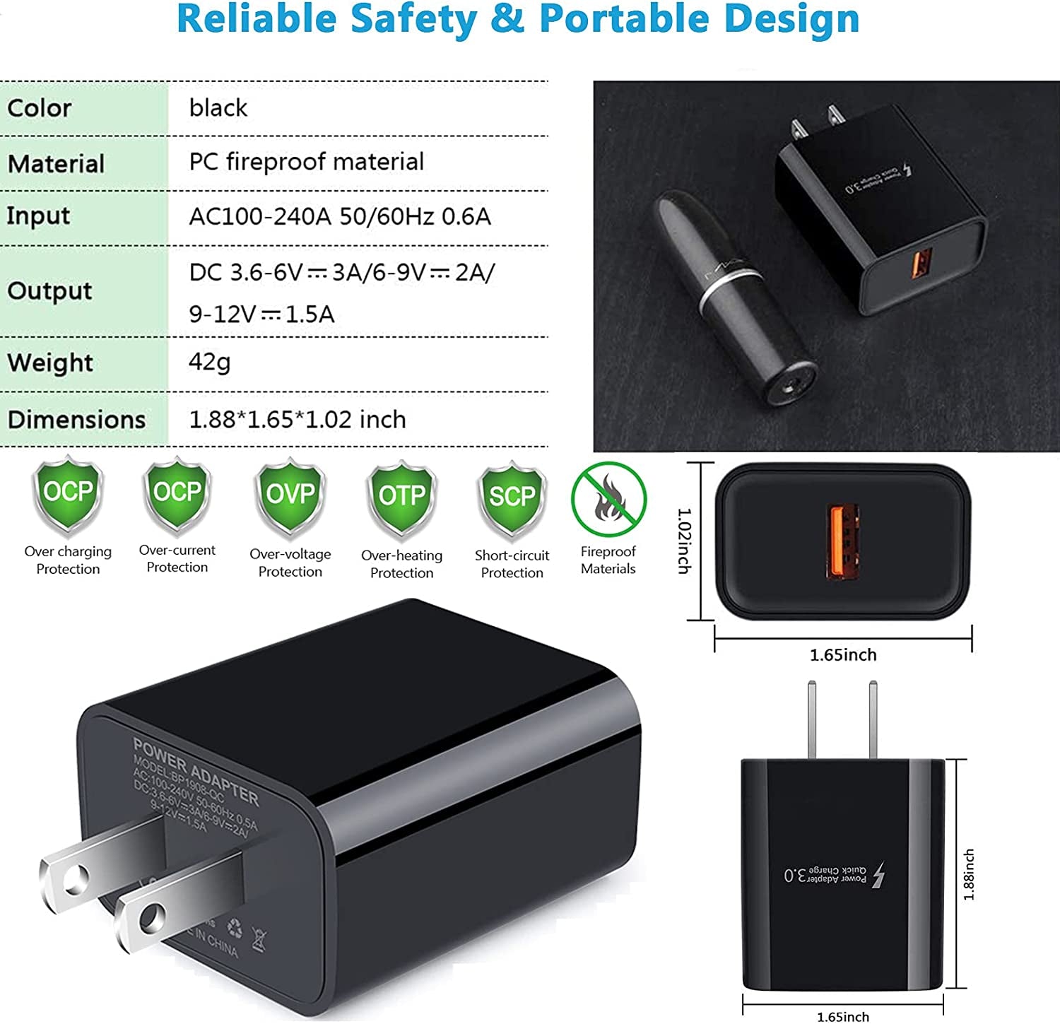 Type C Charger Fast Charger for Samsung Galaxy S26 S25 S24 S23 S22 S21 Z Fold7 A57 A37 A17 A56 A36 A26 A16 A55 A35 A25 A15 A54 A14 A53 A13,Quick Charge 3.0 Car Charger Wall Adapter+3Ft 6FT USB C Cable